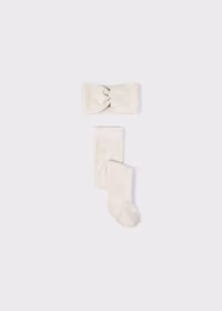 Collant e fascia per capelli neonata - 1
