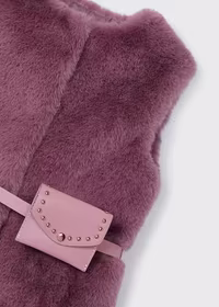 gilet pelliccia +cintura - 1