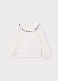 blusa con colletto volant - 2