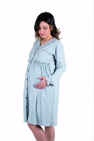 Camicia da notte clinica aperta davanti manica lunga - Premaman