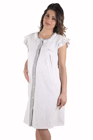 Camicia da notte clinica aperta davanti spalla larga