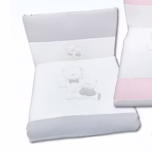 Piumotto Lettino Estraibile + Paracolpi e Federa GRIGIO