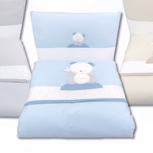 Piumotto Lettino Estraibile + Paracolpi e Federa AZZURRO
