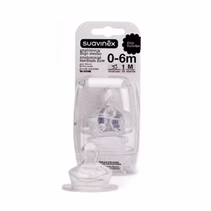 2x Tettarelle Suavinex Silicone Flusso Medio 0-6m