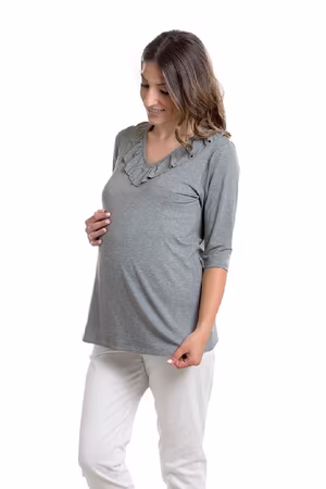 T-SHIRT MANICA 3/4 IN MAGLINA CON SCOLLATURA A V E ROUCHES