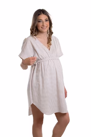 VESTITO PREMAMAN CON MANICHE A KIMONO, SCOLLO A V
