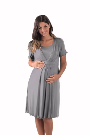 Camicia da notte per gravidanza e allattamento mezza manica