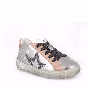 Sneakers Argento Lacci + Zip