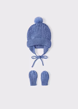Completo cappello e manopole neonato