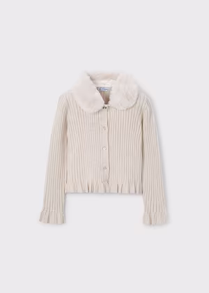 cardigan colletto pelliccia