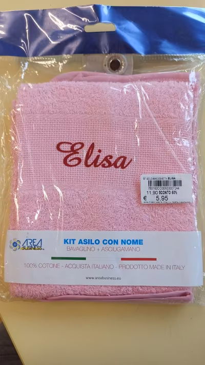 set asciugamano e bavetta