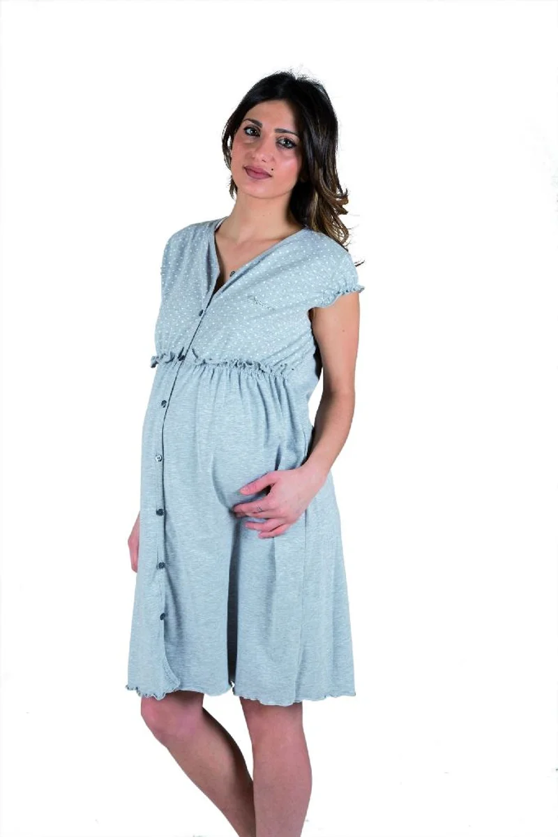 Camicia da notte clinica aperta davanti mezza manica