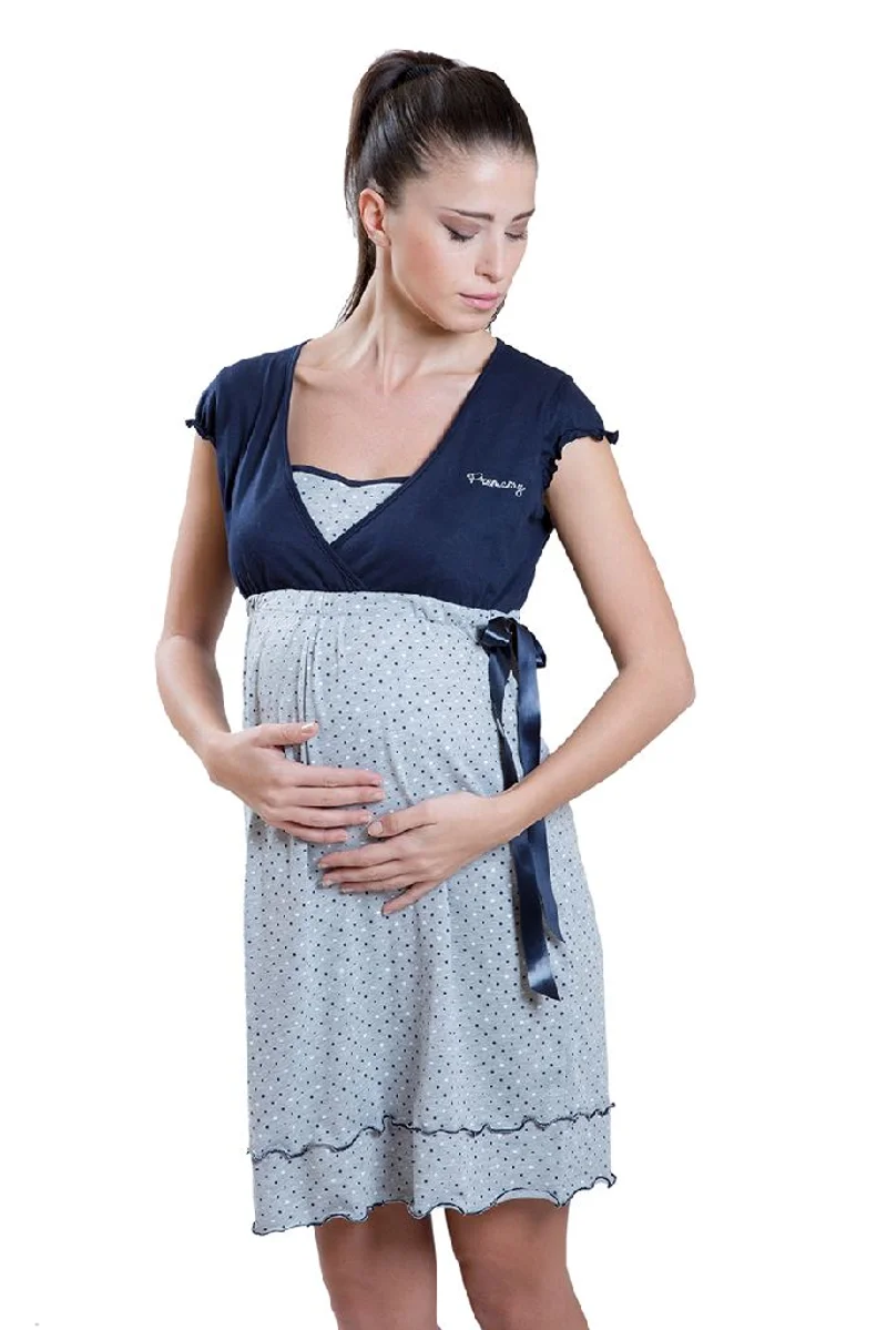 Camicia da notte per gravidanza e allattamento mezza manica