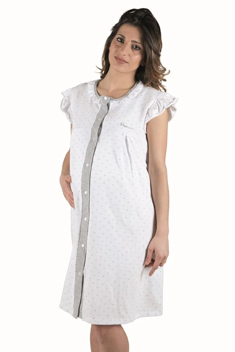 Camicia da notte clinica aperta davanti spalla larga