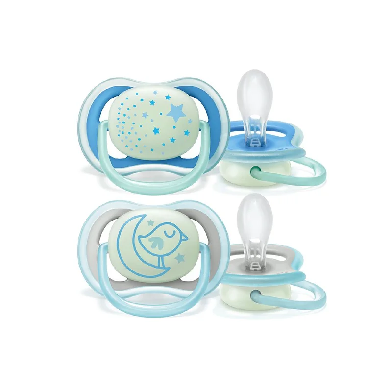 2 Succhietti Ultra Air 0-6 Mesi in Silicone (Night) AVENT