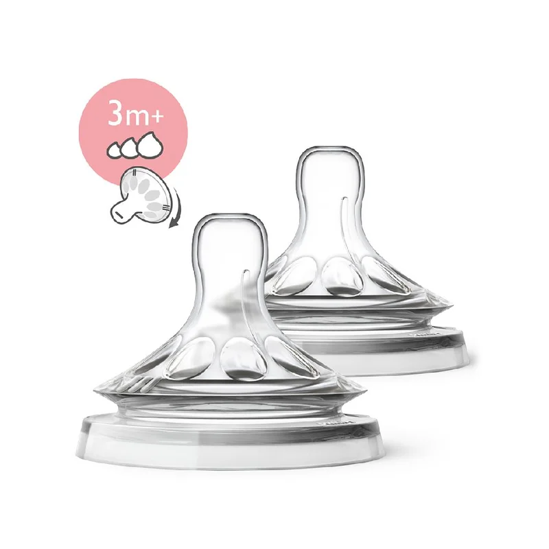 2 Tettarelle Natural Flusso Regolabile 3M+ AVENT 