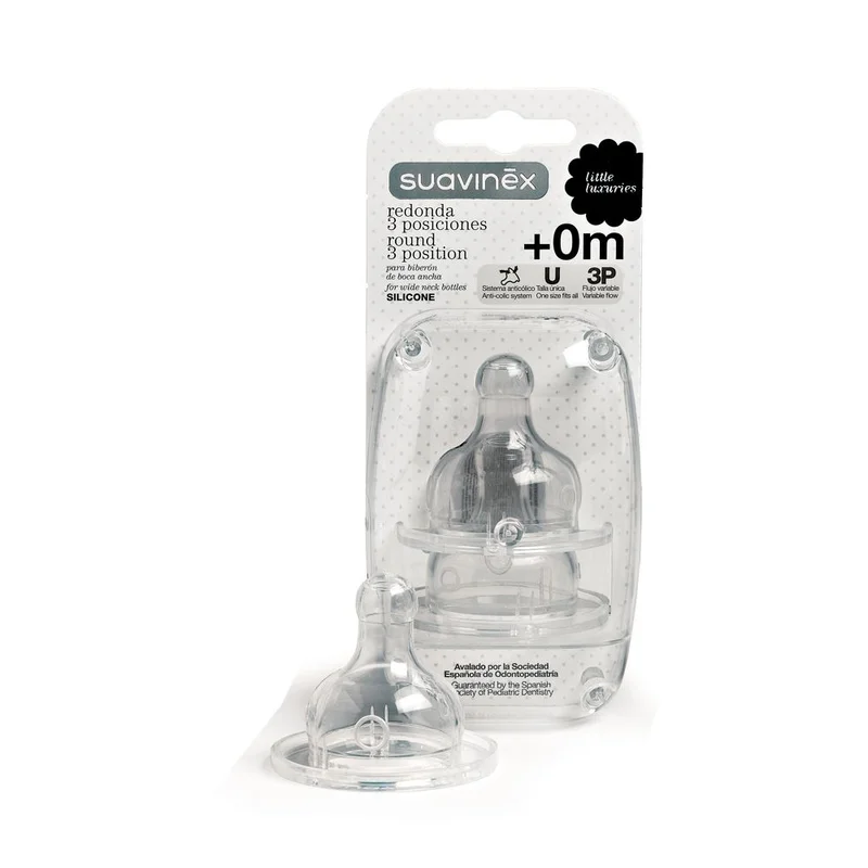 2x Tettarelle Suavinex Silicone 3 Posizioni 0m+