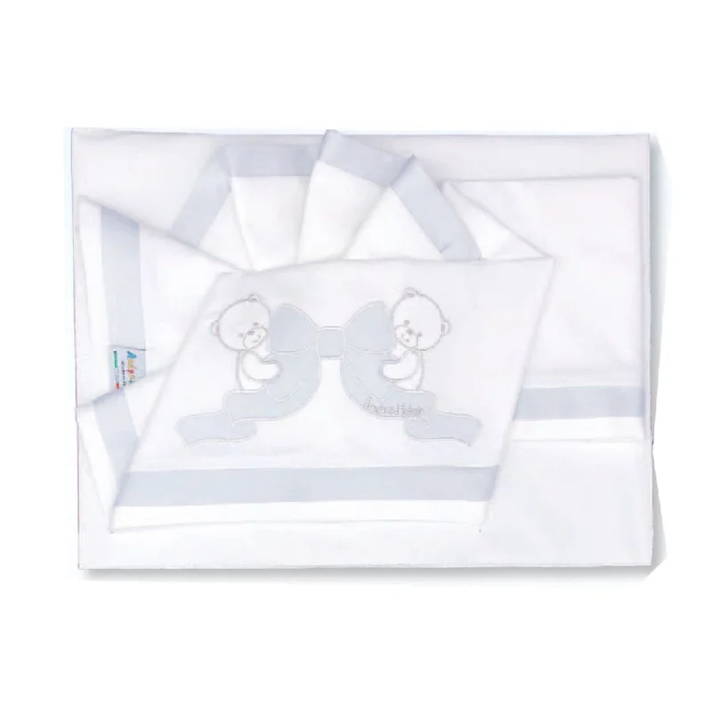 Set Lenzuola da Lettino (sotto, sopra e federa) GRIGIO