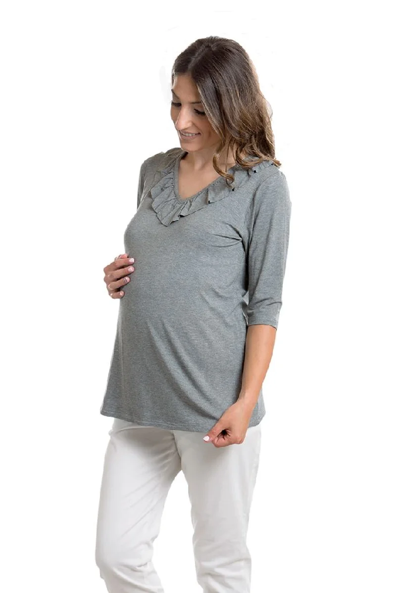 T-SHIRT MANICA 3/4 IN MAGLINA CON SCOLLATURA A V E ROUCHES