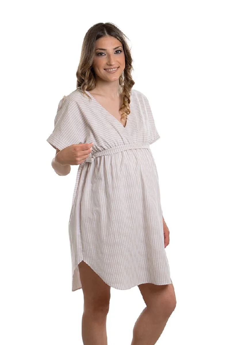 VESTITO PREMAMAN CON MANICHE A KIMONO, SCOLLO A V