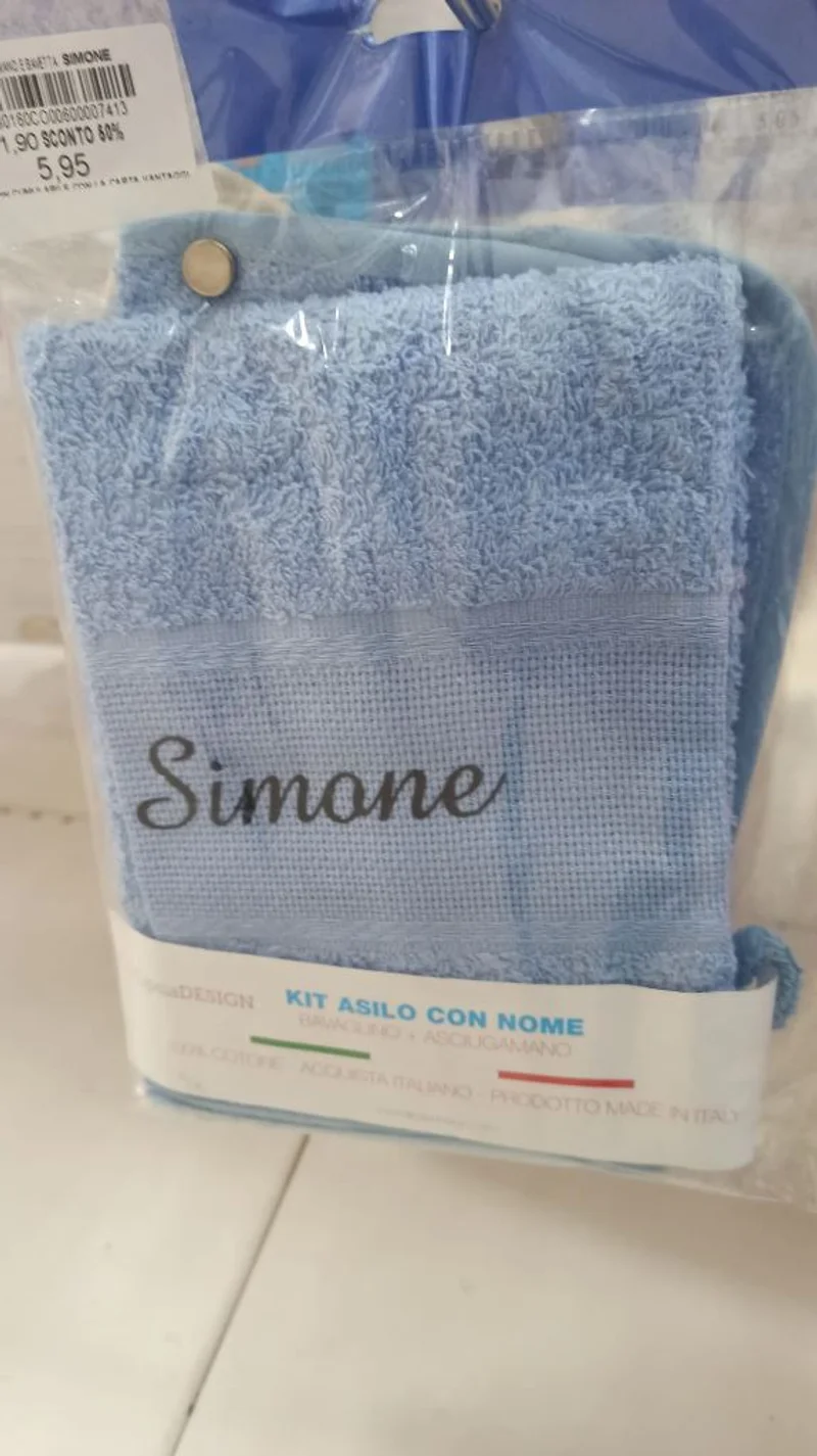 set asciugamano e bavetta