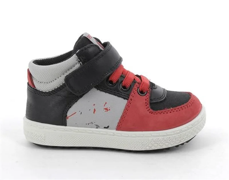 Sneakers Grigio Rosse con Strap