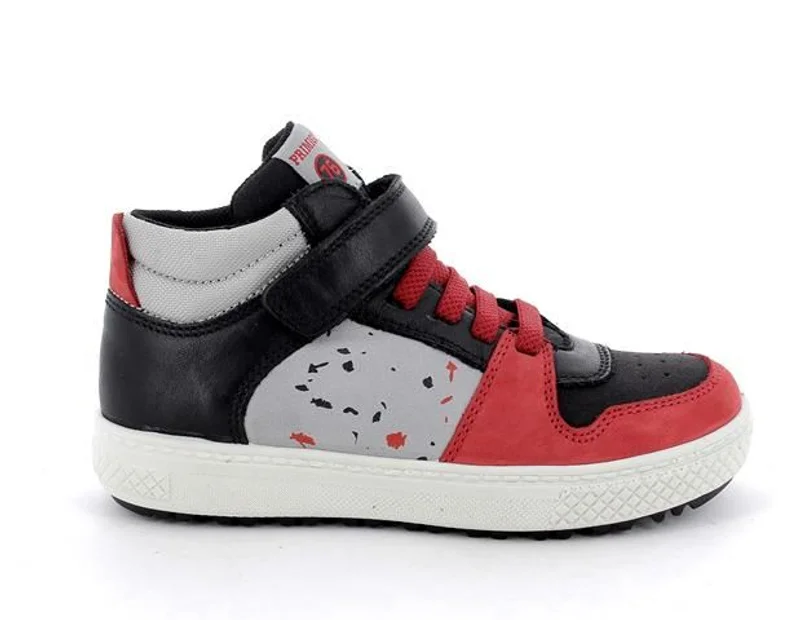 Sneakers Grigio Rosse con Strap