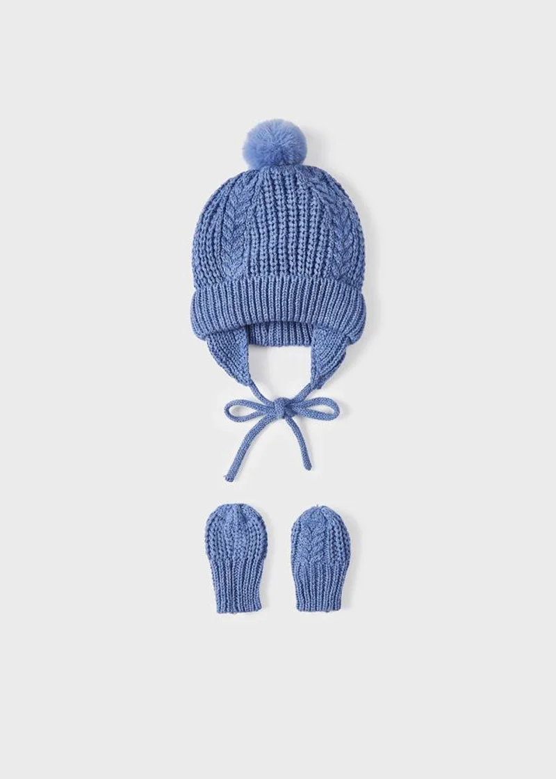 Completo cappello e manopole neonato